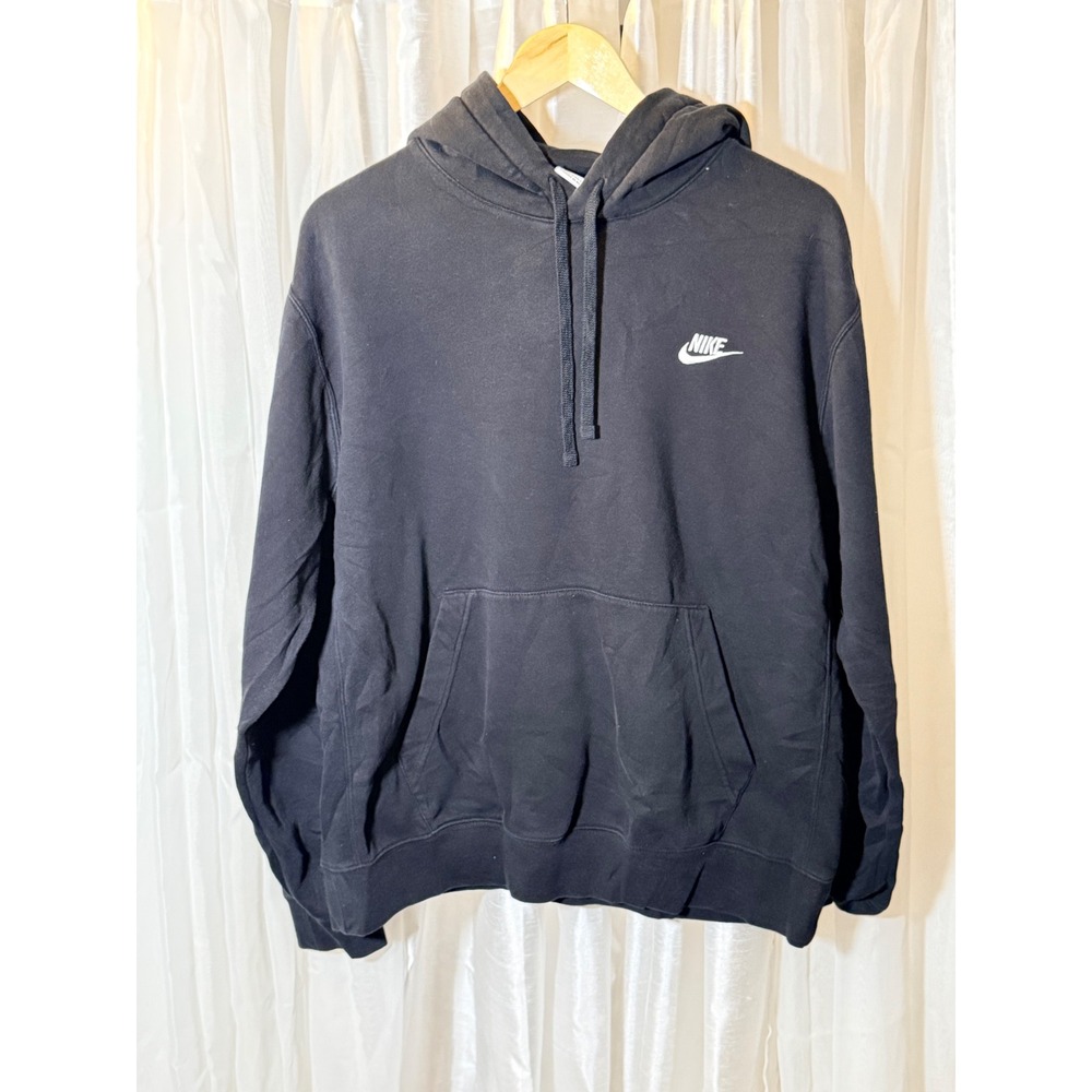 Nike Hoodie Mens Large Black Embroidered Futura Logo Pullover Sweatshirt